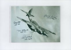 Mosquito, Black and White Photo Signed by 4 including John Pemberton, John Ellacombe, approx size
