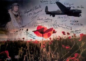 A Collage of an Airman, A Lancaster in Flight over a Poppy Field, Lest We Forget, Colour Photo