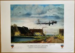 A B17 Bomber of The 384th U.S.A.A.F. By Reg Payne, Large Colour Print Signed by 2 Major Joseph J