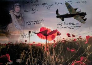 A Collage of an Airman, A Lancaster in Flight over a Poppy Field, Lest We Forget, Colour Photo