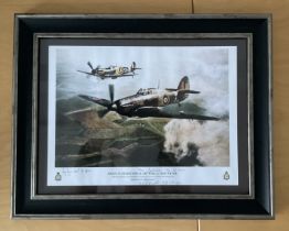 Angel's, Hurricane and Spitfire, By Reg Payne. Signed by 2, E A McDonald, Ken Johnson, plus the