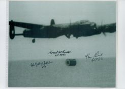 Dambusters - 617 Squadron, Black and White Photo Signed by 3 including Grant McDonald, George Johnny