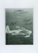 Sunderland Coastal Command, Black and White Photo Signed by 4 including W E Badgett, John Watkins,