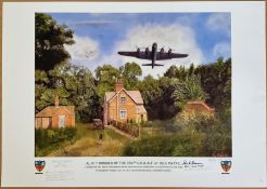A B17 Bomber of The 384th U.S.A.A.F By Reg Payne, Limited Edition Print Signed by 4 including