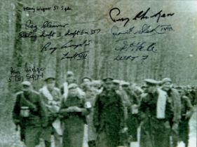 The Long March, Black and White Photo Signed by 5 including Dennis Slack, Arthur Hale, approx size 6