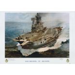 H.M.S. Ark Royal print by Reg Payne signed by 1. Numbered 2 of 30. Reg Payne was RAF flight crew