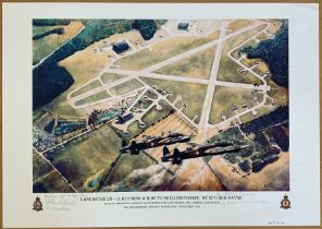 Lancaster VN-D Hitching A Ride to Skellingthorpe By W/O Reg Payne, Limited Edition Print Signed by 3