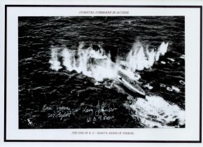 The End of A U-Boat's Reign of Terror. Coastal Command in Action. Black and White Photo Signed by