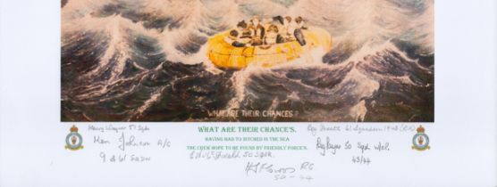 What are their chance's print by Reg Payne. Signed by 5 including Wagner, Johnson, Donald, Freeth