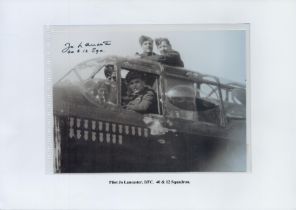 Pilot Jo Lancaster, DFC, 40 and 12 Squadron, Black and White Photo Signed by Jo Lancaster, approx