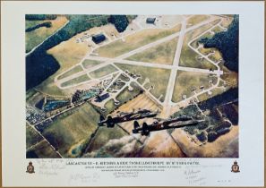 Lancaster VN-D Hitching A Ride to Skellingthorpe By W/O Reg Payne, Limited Edition Print Signed by 6