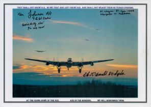 Laurence Binyon's Poem For The Fallen with Lancasters in Flight at Sunset, Colour Photo Signed by