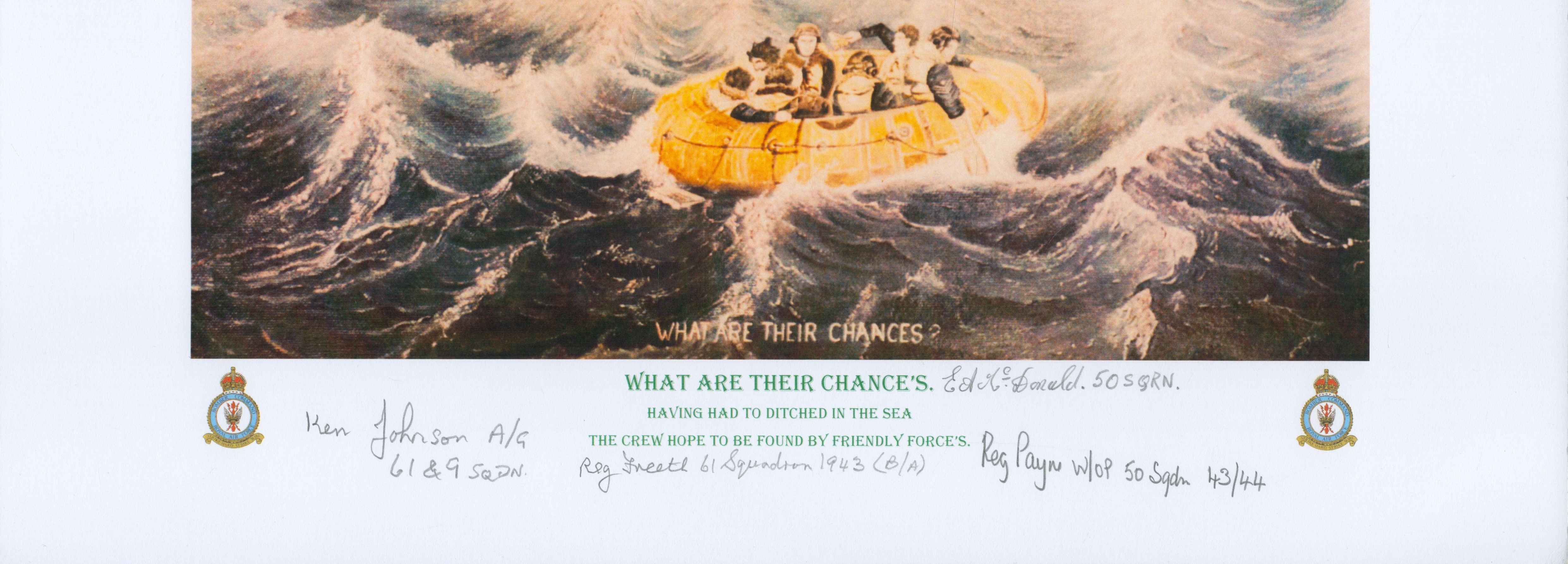 What are their chances print by Reg Payne. Signed by 3 Johnson, Freeth, Mcdonald. Reg Payne was - Image 2 of 2