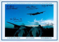 A Collage of two Airman and Laurence Binyon's Poem For The Fallen with Lancasters on the ground