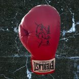 James Buster Douglas signed red Everlast boxing glove. James Buster Douglas (born April 7, 1960)