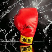 Jake LaMotta signed red Everlast boxing glove. Giacobbe Jake LaMotta (July 10, 1922 - September