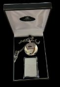 Rocky Marciano engraved Pocket watch and lighter stored in luxury gift case. Good condition. All