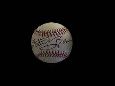Eric Esch known as Butterbean signed baseball in display case. American retired professional