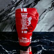 Tyson Fury signed red Lonsdale boxing glove. Good condition. All autographs come with a