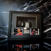 Kell Brook signed black Lonsdale boxing glove in 24x20x5 inch box display. Good condition. All