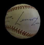 Lennox Lewis signed baseball in display case. (born 2 September 1965) is a boxing commentator and