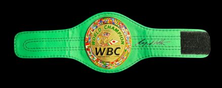Ricky Hitman Hatton signed WBC mini replica belt. Good condition. All autographs come with a