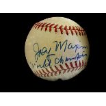 Joey Maxim signed baseball in display case. (March 28, 1922 - June 2, 2001) was an American