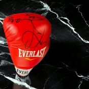Miguel Cotto, Juan Manuel López and Pedro Diaz signed red Everlast choice of champions boxing glove.