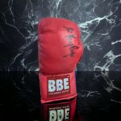 Sir Henry Cooper signed red BBE Britannia boxing glove. Sir Henry Cooper OBE KSG (3 May 1934 - 1 May