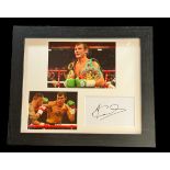 Joe Calzaghe 14x12 inch framed and mounted signature piece includes signed white card and two