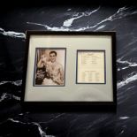 Rocky Marciano 15x12 inch framed and mounted signature piece includes signed banquet menu and