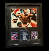 Sugar Ray Leonard 27x23 inch approx framed and mounted colour photo display. Good condition. All