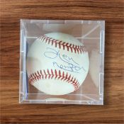 Ken Norton signed Baseball with Display case, has PSA/DNA Certification Number AG94111. Kenneth