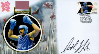 Anthony Joshua signed London 2012 Gold collection FDC. 13/8/12 London E20 postmark. Good
