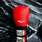 Terry Downes signed red Everlast 16oz boxing glove. Terry Downes, BEM (9 May 1936 - 6 October