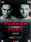Joseph Parker v Hughie Fury WBO Heavyweight Championship programmed Manchester Arena date 23.9.2017.