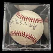 Joe The Boss Hipp signed baseball in display case. (born December 7, 1962) is a retired professional