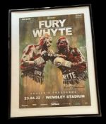 Tyson Fury v Dillan Whyte 16x12 inch overall framed and mounted souvenir programme dated 23.04.22
