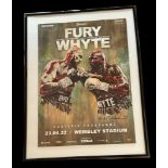 Tyson Fury v Dillan Whyte 16x12 inch overall framed and mounted souvenir programme dated 23.04.22