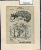 Boxing Gove U.S.A patent 1914 10x8 inch overall mounted illustration. Good condition. All autographs