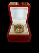 Canastota International boxing hall of fame commemorative ring in presentation box. Good