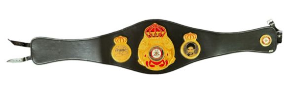Manny Pacquiao signed WBA Super Champion replica belt. Good condition. All autographs come with a