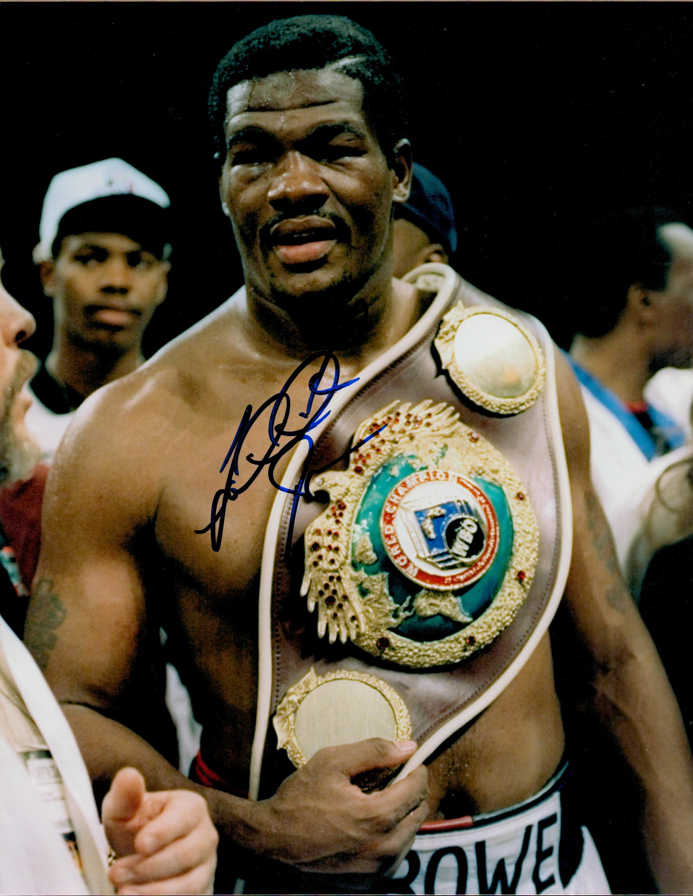 Riddick Bowe signed 10x8 inch colour photo. Good condition. All autographs come with a Certificate