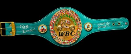Roberto Duran signed World Champion WBC replica belt. Good condition. All autographs come with a