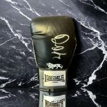 David Haye signed black Lonsdale 10oz boxing glove. David Deron Haye (born 13 October 1980) is a
