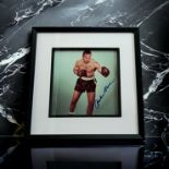 Archie Moore signed 13x13 inch overall framed and mounted colour photo. Archie Moore (born Archibald