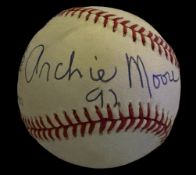 Archie Moore signed baseball in display case. December 13, 1913 - December 9, 1998) was an