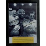 Marvellous Marvin Hagler signed black and white photo. Framed to approx size 12x10inch. Good