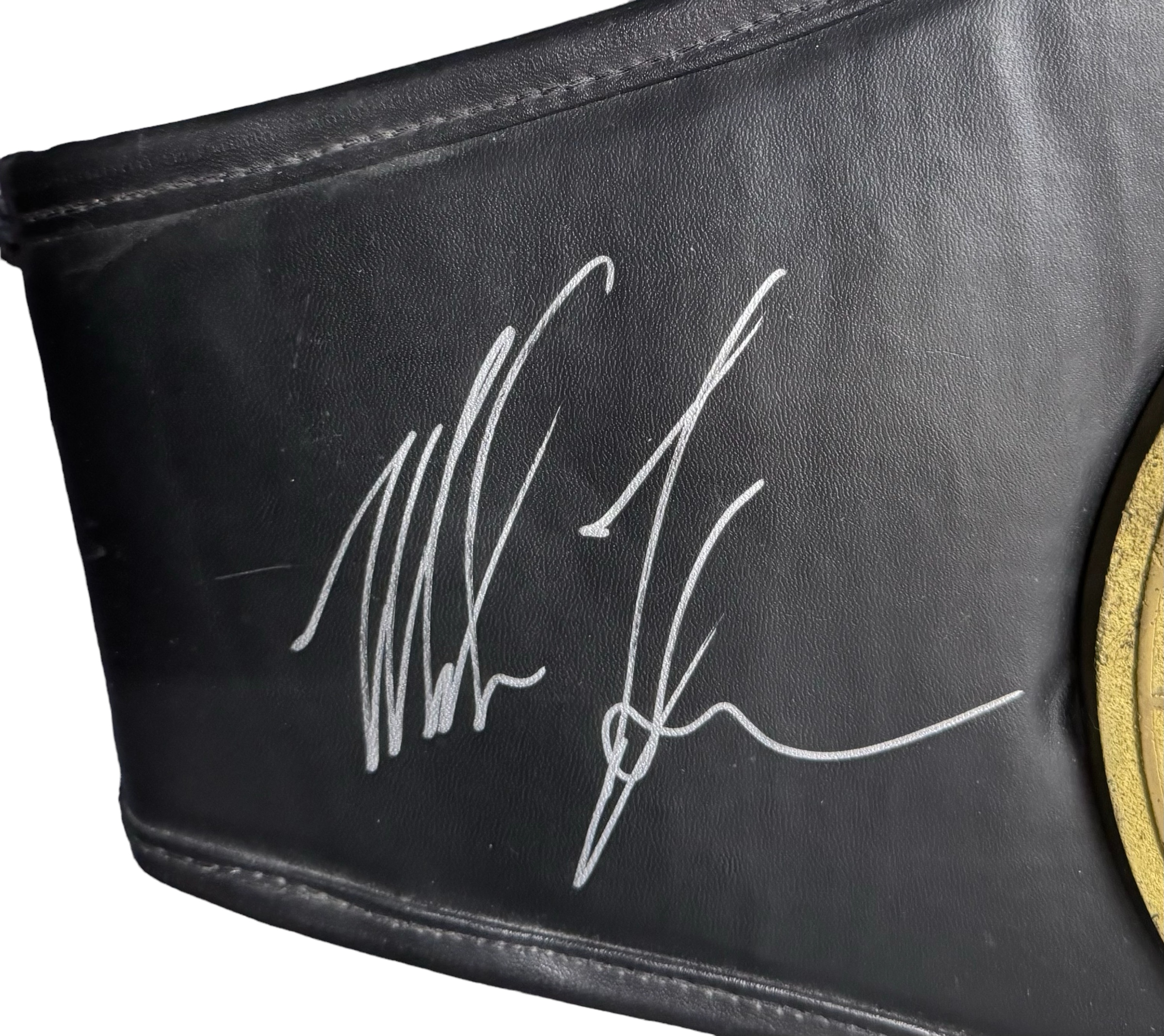 Mike Tyson signed replica belt. Good condition. All autographs come with a Certificate of