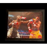 Floyd Mayweather and Manny Pacquiao 11x9 framed colour photo unsigned. Good condition. All